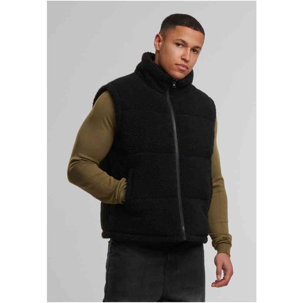 Urban Classics - Basic Teddy Puffer Sleeveless jacket - Black
